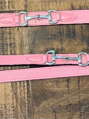 Pink Leather Collar & Leash
